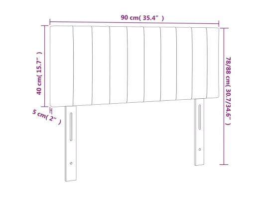 Kauf Unique LED Kopfteil Schwarz 90x5x78/88 cm Samt Clearance-Verkauf