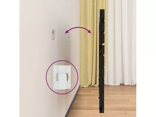 Kauf Unique Wand-Kopfteil Schwarz 106x3x63 cm Massivholz Kiefer Kostenloser Versand international