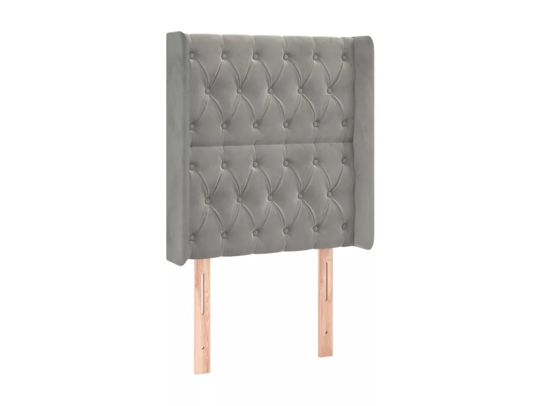 Kauf Unique LED Kopfteil Hellgrau 83x16x118/128 cm Samt Fabrikladen