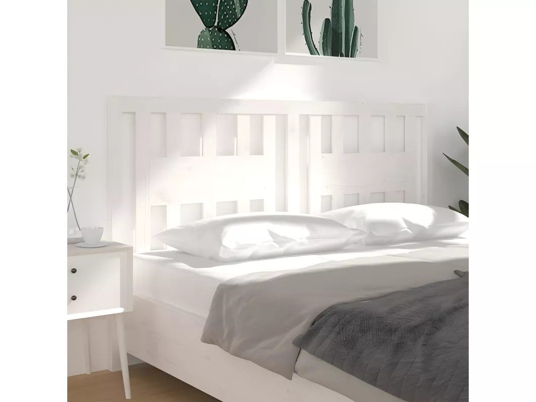 Kauf Unique Kopfteil Weiß 206x4x100 cm Massivholz Kiefer Black Friday Preise