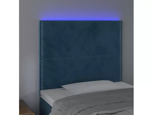 Kauf Unique LED Kopfteil Dunkelblau 100x5x118/128 cm Samt 50% Rabatt für begrenzte Zeit