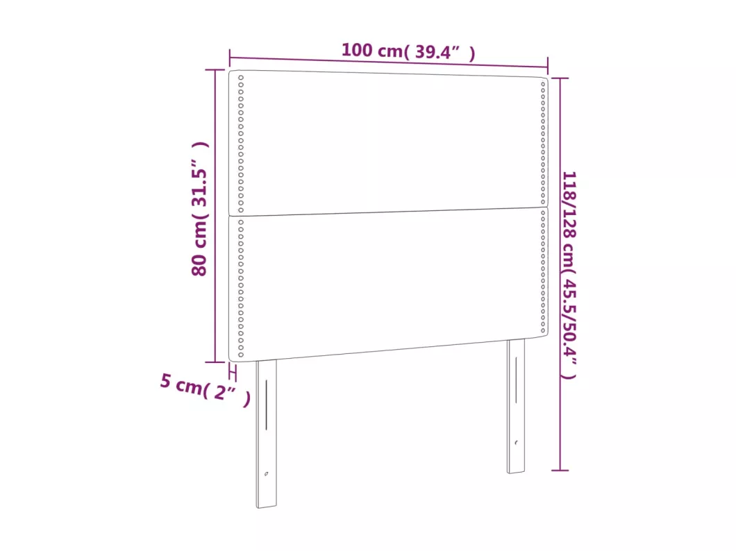 Kauf Unique LED Kopfteil Dunkelblau 100x5x118/128 cm Samt 50% Rabatt für begrenzte Zeit