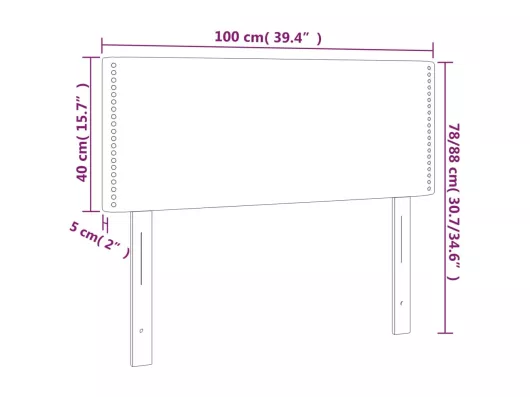 Kauf Unique LED Kopfteil Dunkelgrau 100x5x78/88 cm Samt 2025