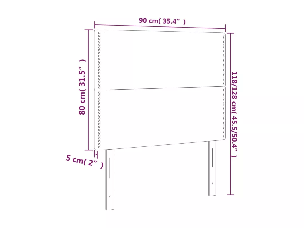 Kauf Unique LED Kopfteil Dunkelgrau 90x5x118/128 cm Stoff Verkauf