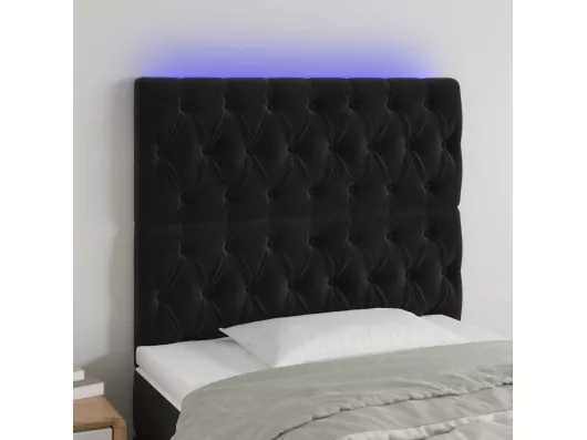 Kauf Unique LED Kopfteil Schwarz 100x7x118/128 cm Samt