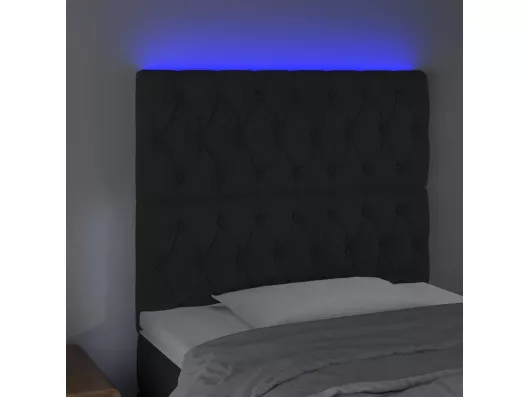 Kauf Unique LED Kopfteil Schwarz 100x7x118/128 cm Samt Versandkostenfrei