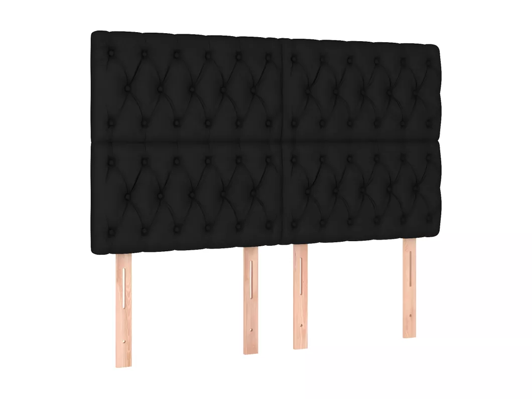 Kauf Unique LED Kopfteil Schwarz 144x7x118/128 cm Stoff Online Shopping