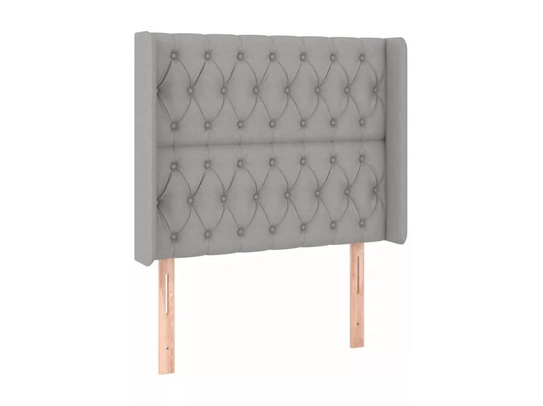 Kauf Unique LED Kopfteil Hellgrau 93x16x118/128 cm Stoff Exklusivangebot