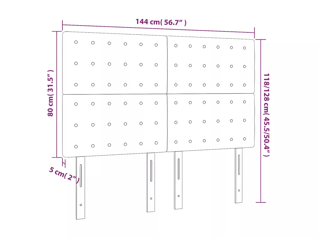 Kauf Unique LED Kopfteil Schwarz 144x5x118/128 cm Kunstleder Black Friday