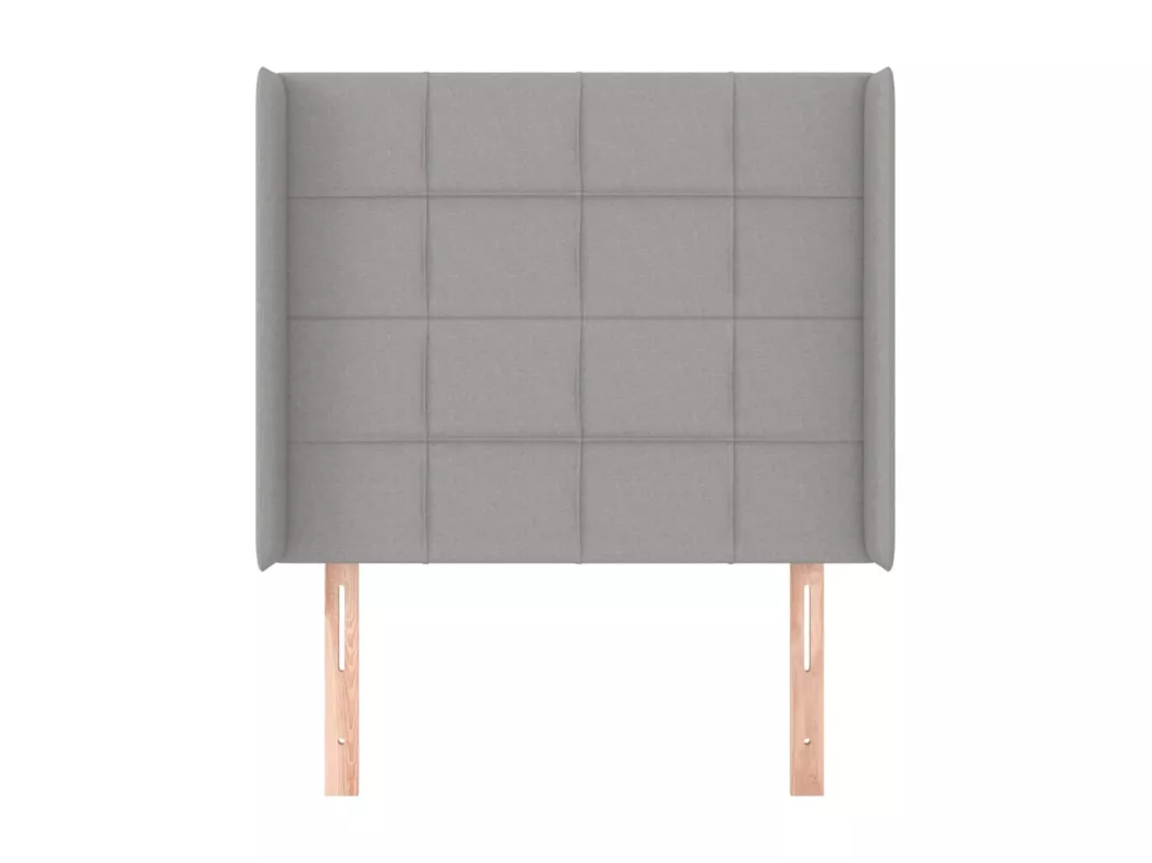 Kauf Unique Kopfteil mit Ohren Hellgrau 93x16x118/128 cm Stoff Weihnachtsangebot