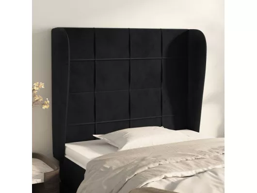 Kauf Unique Kopfteil mit Ohren Schwarz 103x23x118/128 cm Samt Muttertagsangebot