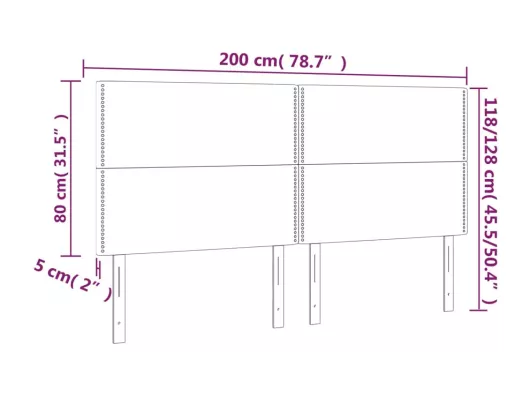 Kauf Unique LED Kopfteil Weiß 200x5x118/128 cm Kunstleder Vatertagsangebot