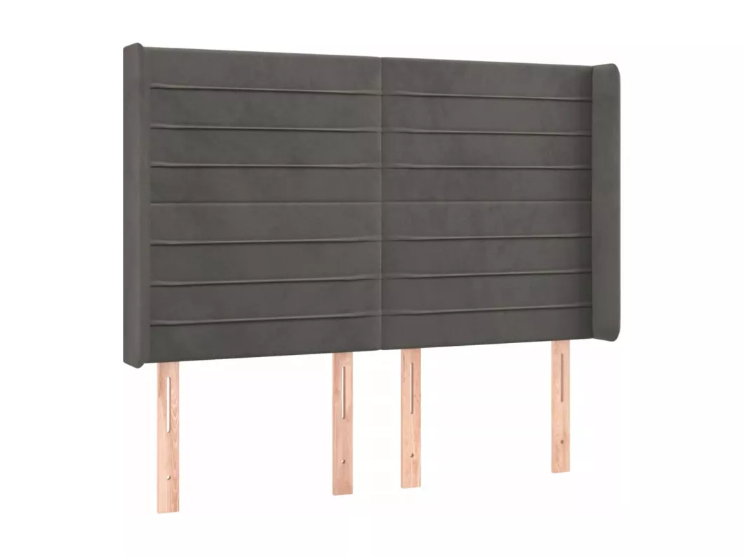Kauf Unique LED Kopfteil Dunkelgrau 147x16x118/128 cm Samt Valentinstagsangebot