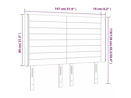 Kauf Unique LED Kopfteil Dunkelgrau 147x16x118/128 cm Samt Valentinstagsangebot