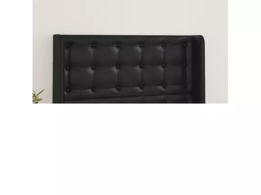 Kauf Unique Kopfteil mit Ohren Schwarz 103x16x118/128 cm Kunstleder