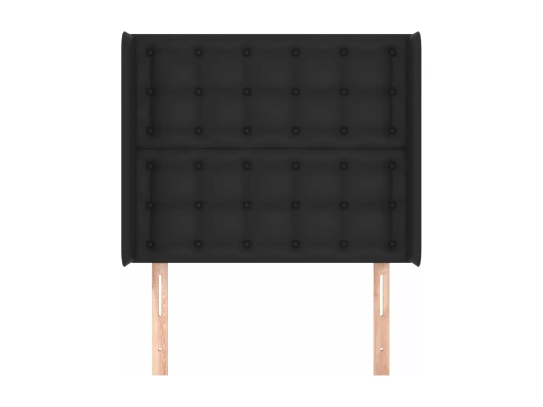 Kauf Unique Kopfteil mit Ohren Schwarz 103x16x118/128 cm Kunstleder Lagerräumung