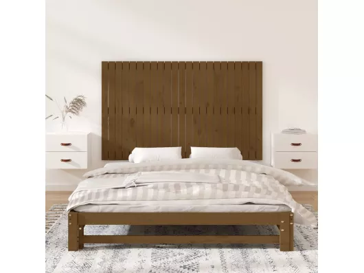Kauf Unique Wand-Kopfteil Honigbraun 147x3x90 cm Massivholz Kiefer Heißer Verkauf