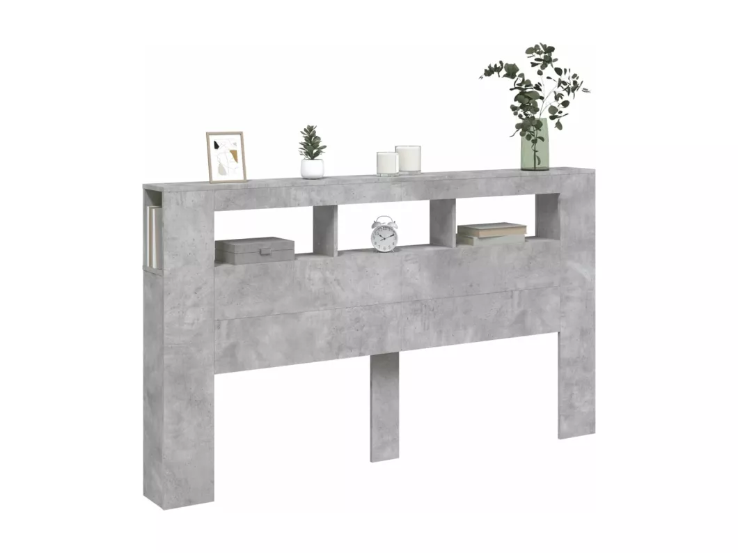 Kauf Unique LED-Kopfteil Betongrau 180x18,5x103,5 cm Holzwerkstoff Top Angebot