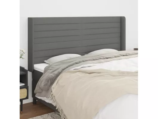 Kauf Unique Kopfteil mit Ohren Dunkelgrau 163x16x118/128 cm Stoff