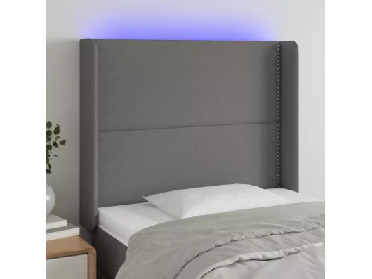 Kauf Unique LED Kopfteil Dunkelgrau 93x16x118/128 cm Stoff Online Outlet