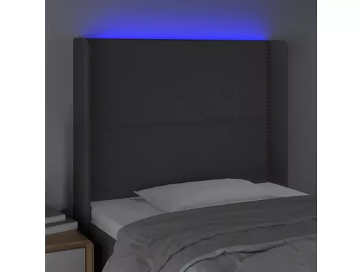 Kauf Unique LED Kopfteil Dunkelgrau 93x16x118/128 cm Stoff Online Outlet