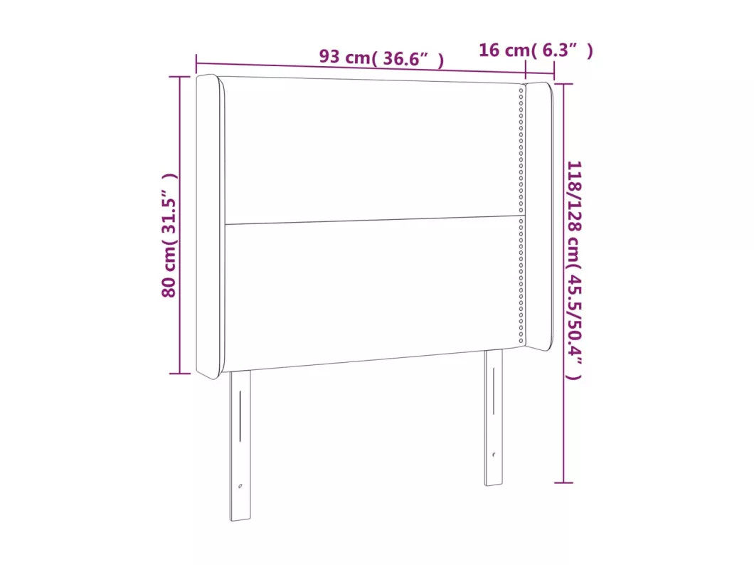 Kauf Unique LED Kopfteil Dunkelgrau 93x16x118/128 cm Stoff Online Outlet