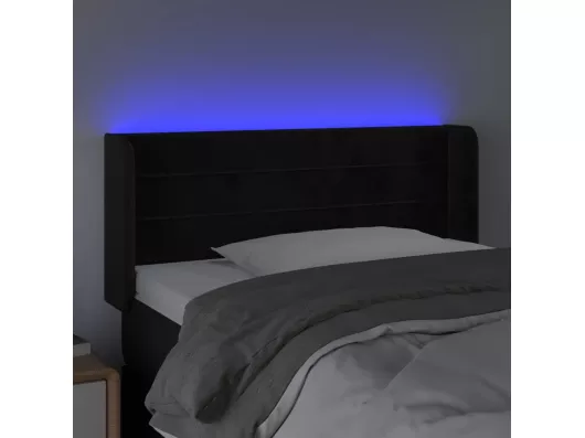 Kauf Unique LED Kopfteil Schwarz 93x16x78/88 cm Samt Neuheiten
