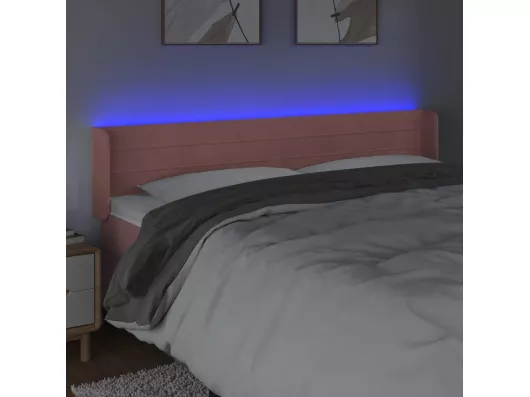 Kauf Unique LED Kopfteil Rosa 183x16x78/88 cm Samt Kauf eins, bekomm eins gratis
