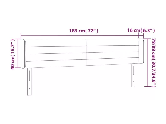 Kauf Unique LED Kopfteil Rosa 183x16x78/88 cm Samt Kauf eins, bekomm eins gratis