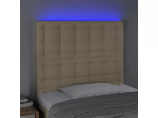 Kauf Unique LED Kopfteil Creme 100x5x118/128 cm Stoff VIP-Rabatte