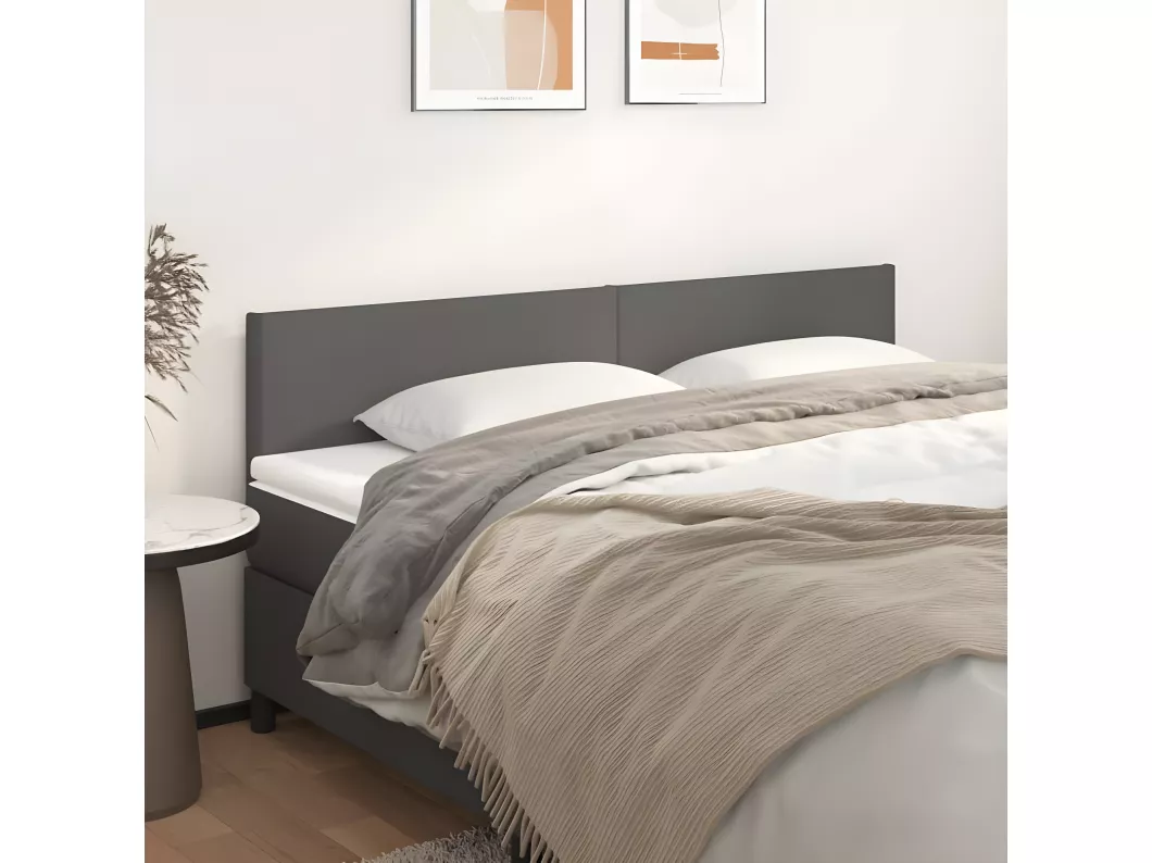 Kauf Unique Kopfteile 2 Stk. Grau 80x5x78/88 cm Kunstleder