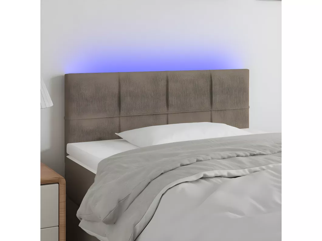 Kauf Unique LED Kopfteil Taupe 100x5x78/88 cm Stoff