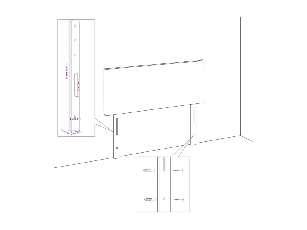 Kauf Unique Kopfteile 2 Stk. Rosa 80x5x78/88 cm Samt Kostenlose Rückgabe