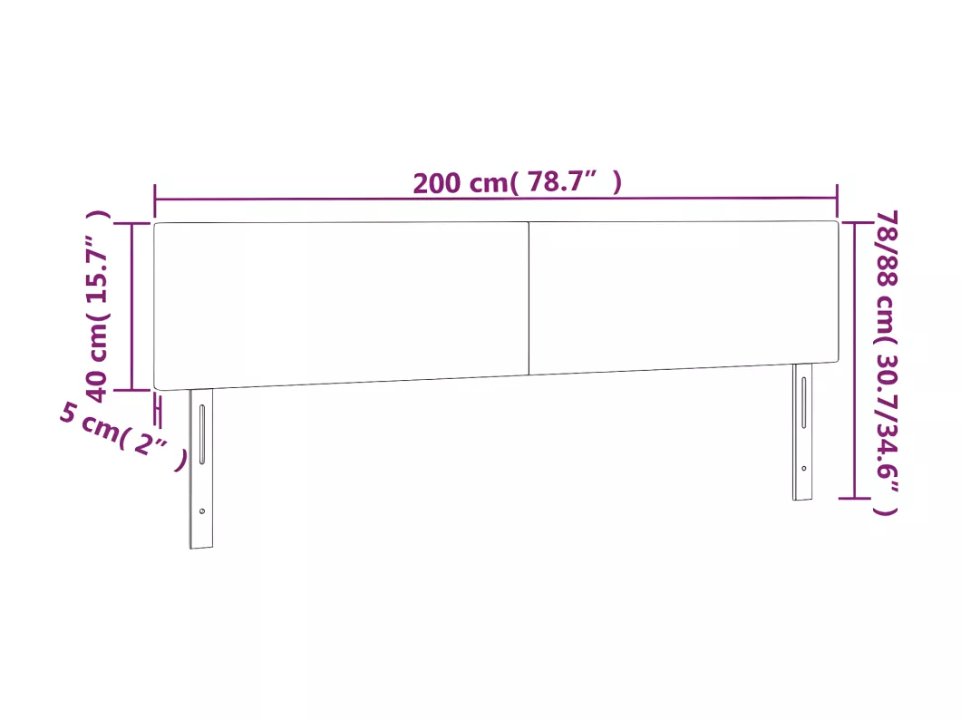 Kauf Unique LED Kopfteil Dunkelgrün 200x5x78/88 cm Samt Begrenzte Freigabe