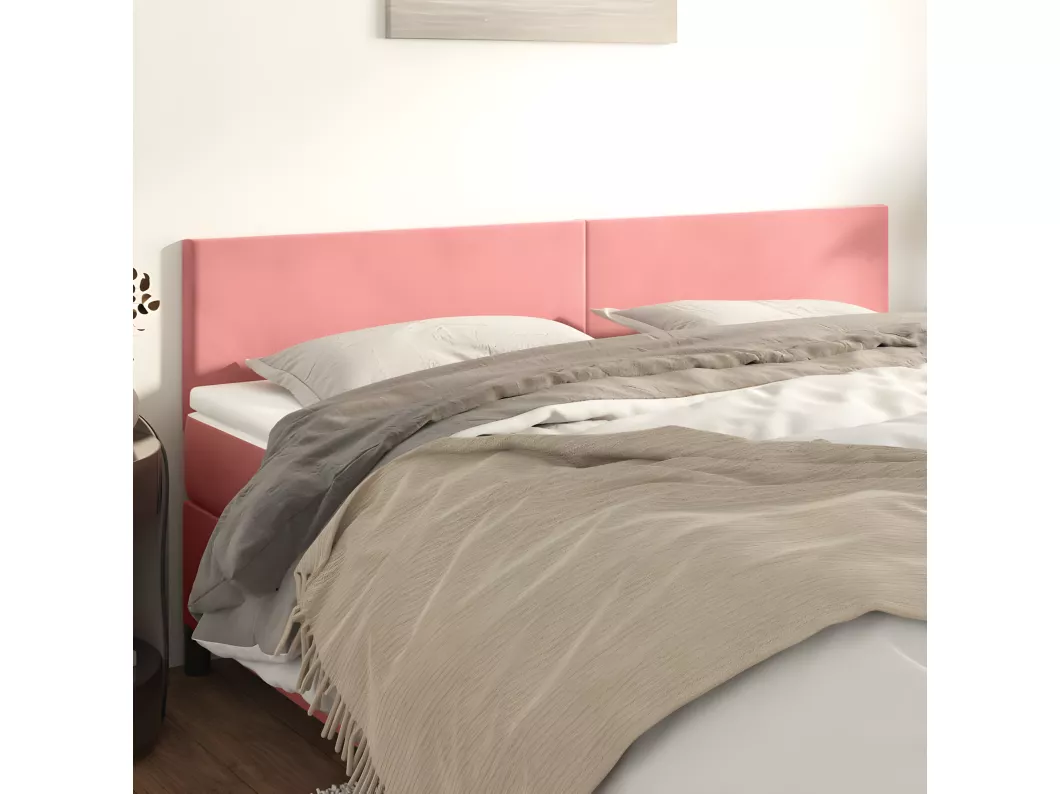 Kauf Unique Kopfteile 2 Stk. Rosa 80x5x78/88 cm Samt Neueste Stile