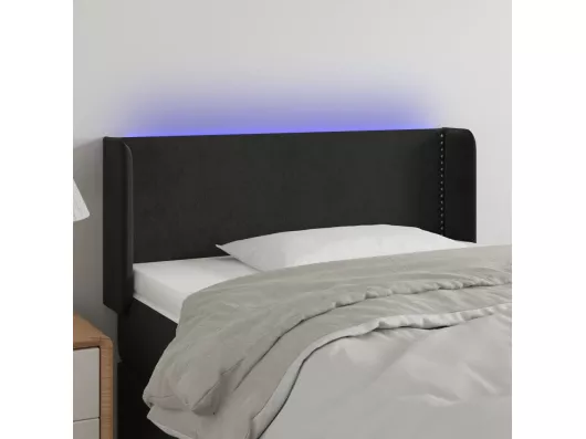 Kauf Unique LED Kopfteil Schwarz 103x16x78/88 cm Samt
