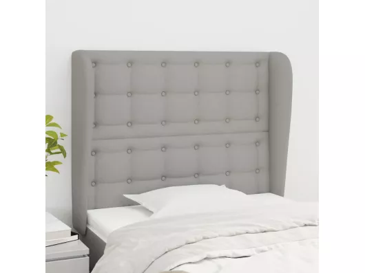 Kauf Unique Kopfteil mit Ohren Hellgrau 103x23x118/128 cm Stoff