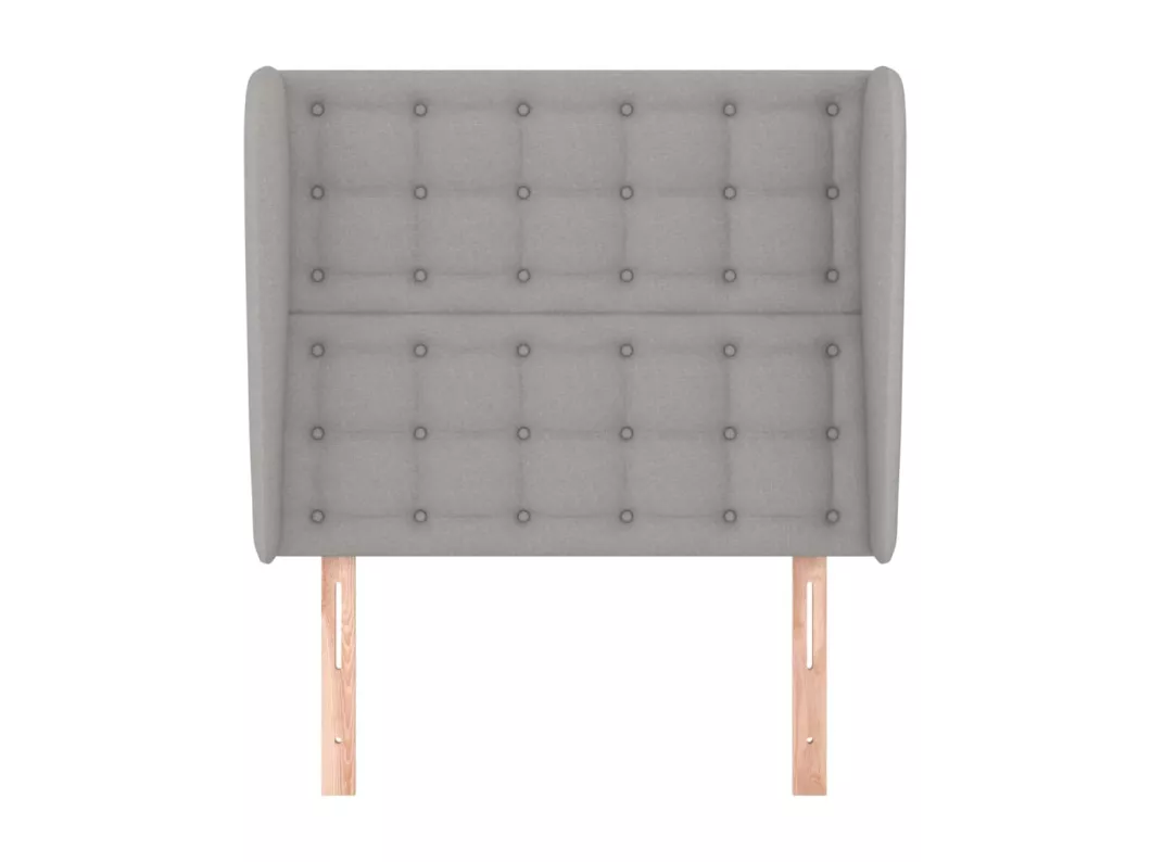 Kauf Unique Kopfteil mit Ohren Hellgrau 103x23x118/128 cm Stoff Im Verkauf