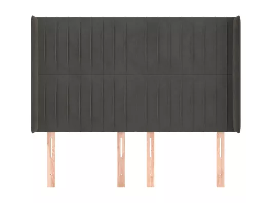 Kauf Unique Kopfteil mit Ohren Dunkelgrau 147x16x118/128 cm Samt 50% Rabatt für begrenzte Zeit
