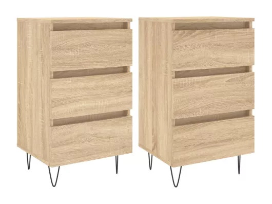 Kauf Unique Nachttische 2 Stk. Sonoma-Eiche 40x35x69 cm Holzwerkstoff Outlet