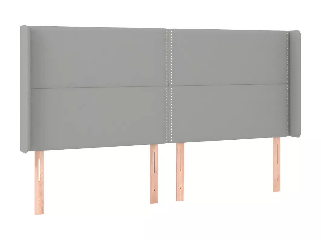 Kauf Unique LED Kopfteil Hellgrau 183x16x118/128 cm Stoff Auslauf