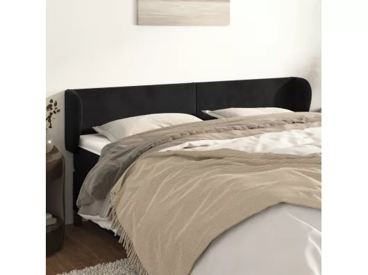Kauf Unique Kopfteil mit Ohren Schwarz 203x23x78/88 cm Samt