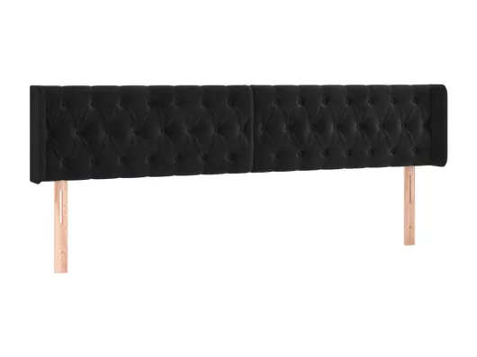 Kauf Unique LED Kopfteil Schwarz 203x16x78/88 cm Samt im Angebot