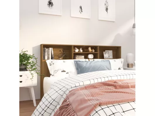 Kauf Unique Kopfteil mit Ablagen Braun Eichen-Optik 180x19x103,5 cm Schlussverkauf