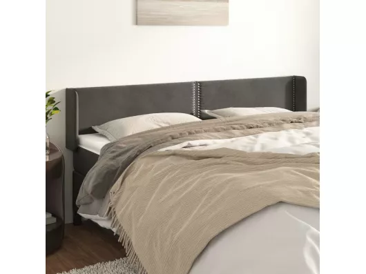 Kauf Unique Kopfteil mit Ohren Dunkelgrau 203x16x78/88 cm Samt
