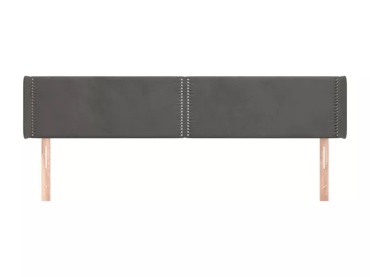 Kauf Unique Kopfteil mit Ohren Dunkelgrau 203x16x78/88 cm Samt Fabrikverkauf