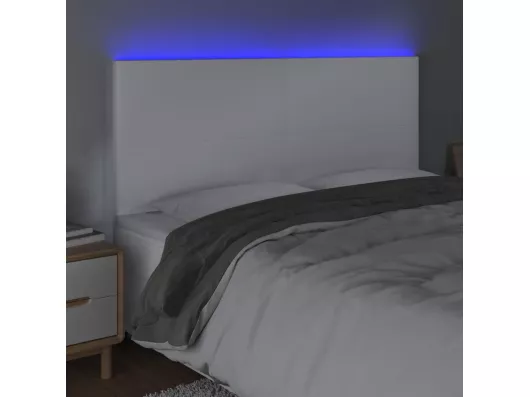 Kauf Unique LED Kopfteil Weiß 160x5x118/128 cm Kunstleder Blitzverkäufe