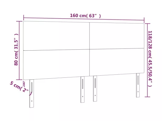Kauf Unique LED Kopfteil Weiß 160x5x118/128 cm Kunstleder Blitzverkäufe