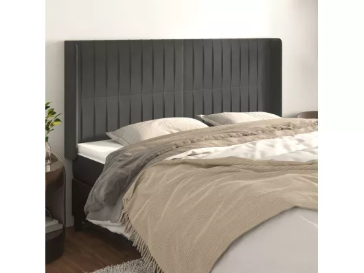 Kauf Unique Kopfteil mit Ohren Dunkelgrau 163x16x118/128 cm Samt