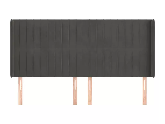 Kauf Unique Kopfteil mit Ohren Dunkelgrau 163x16x118/128 cm Samt Limitierter Zeitrabatt
